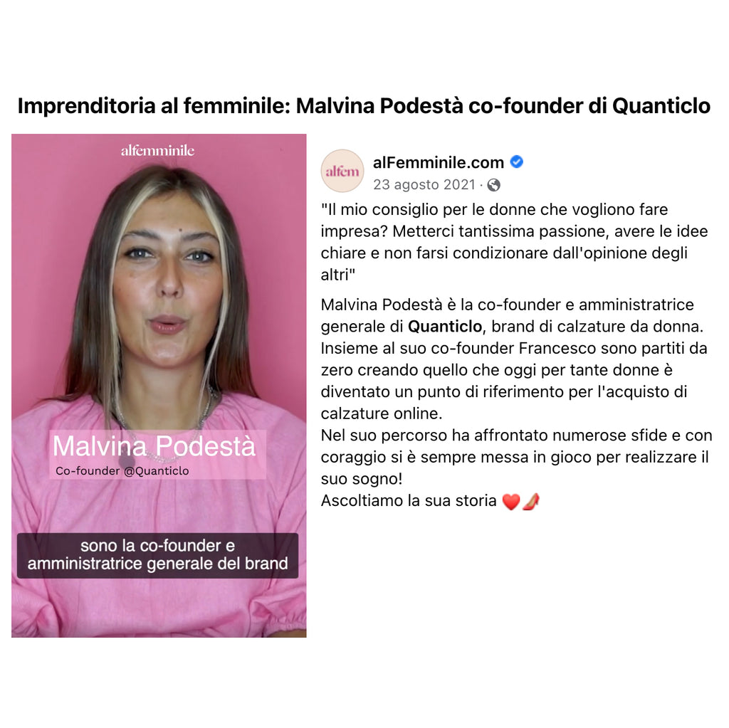 AL FEMMINILE - Imprenditoria al femminile: Malvina Podestà co-founder di Quanticlo