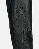 SIRIA - camperos de cuero negro con adornos en la parte superior