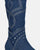 ELLEN - botas altas camperas en denim azul con pedrería