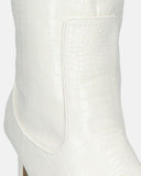 CAROLINE - bota de tacón en pitón blanco