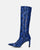 CAROLINE - bota de tacón en pitón azul