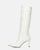 CAROLINE - bota blanca con tacón en cuero blanco