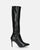 CAYETANA - botas altas de pitón negro con tacón de aguja y cremallera