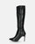 CAYETANA - botas altas de pitón negro con tacón de aguja y cremallera