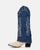 FRANCYS - botas altas camper en tejido denim azul y ante beige