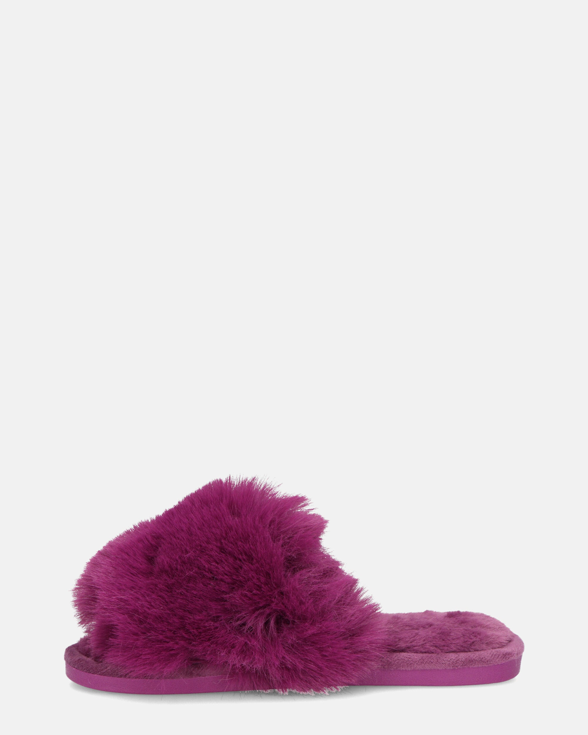 HAMA - pantuflas abiertas de pelo violeta
