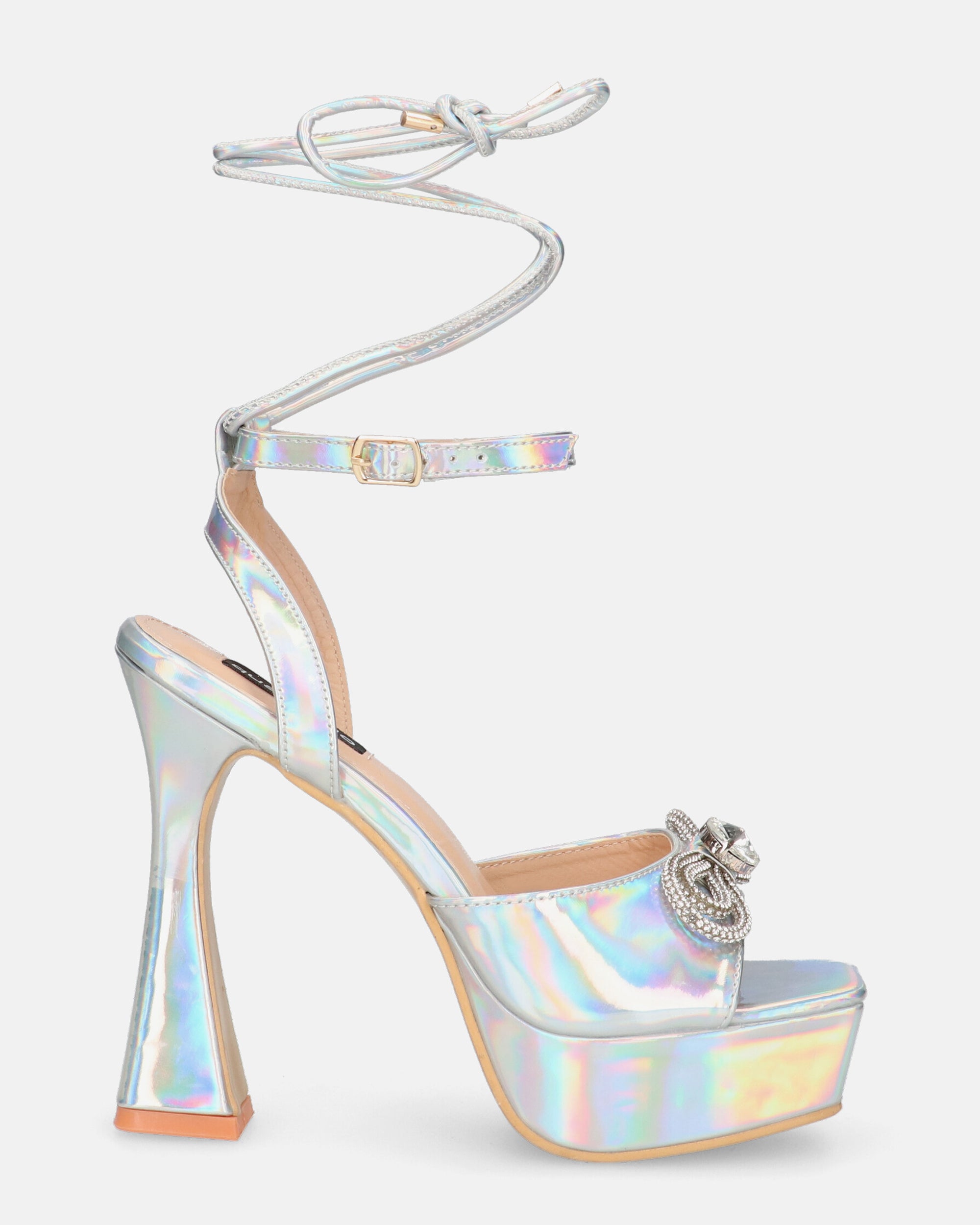 HOLLY - zapatos de tacón en glassy con efecto opalescente y pedrería