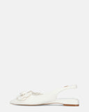 JODENE - zapatos blancos con tira trasera y decoración floral