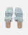 KALI - sandalias de tela denim claro con pedrería
