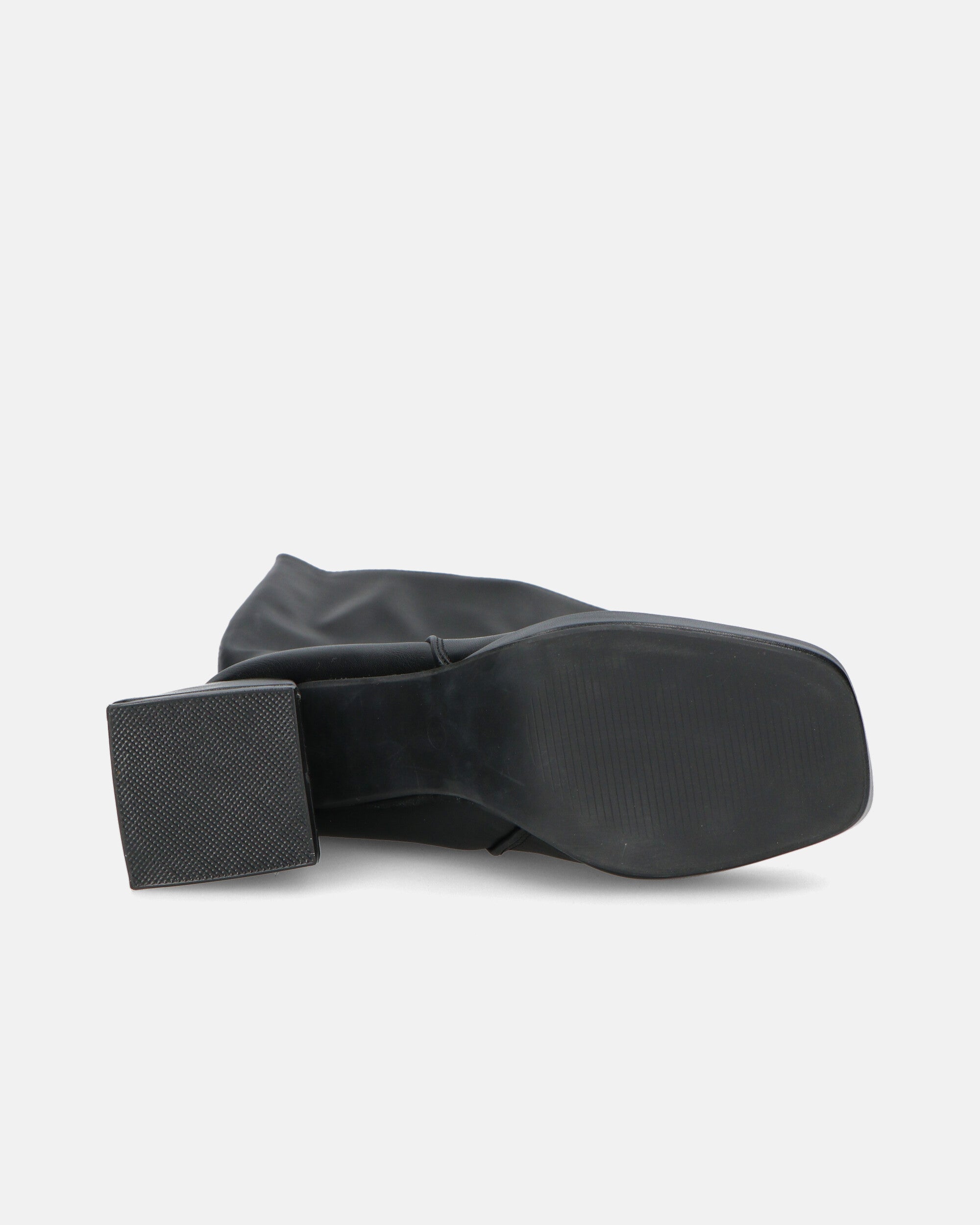 KATALIN - botas altas negras con tacón cuadrado y cremallera lateral