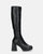 KATALIN - botas altas negras con tacón cuadrado y cremallera lateral