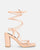 MARISOL - sandalias beige de tacón con cordones