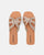 NURY - sandalias planas con rayas beige y pedrería
