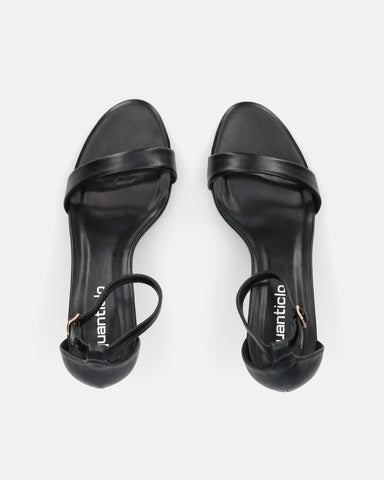 ONA - sandalias de tacón stiletto con correa en ecopiel negra
