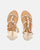 PAULA - sandalias abiertas beige con cremallera trasera y pedrería de colores