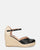 REDIA - sandalias con cuñas de paja y puntera de ecopiel negra