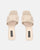 SABINA - sandalias de tela beige con tacón