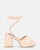 TOMI - sandalias beige con cordones y tacón cuadrado