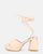 TOMI - sandalias beige con cordones y tacón cuadrado
