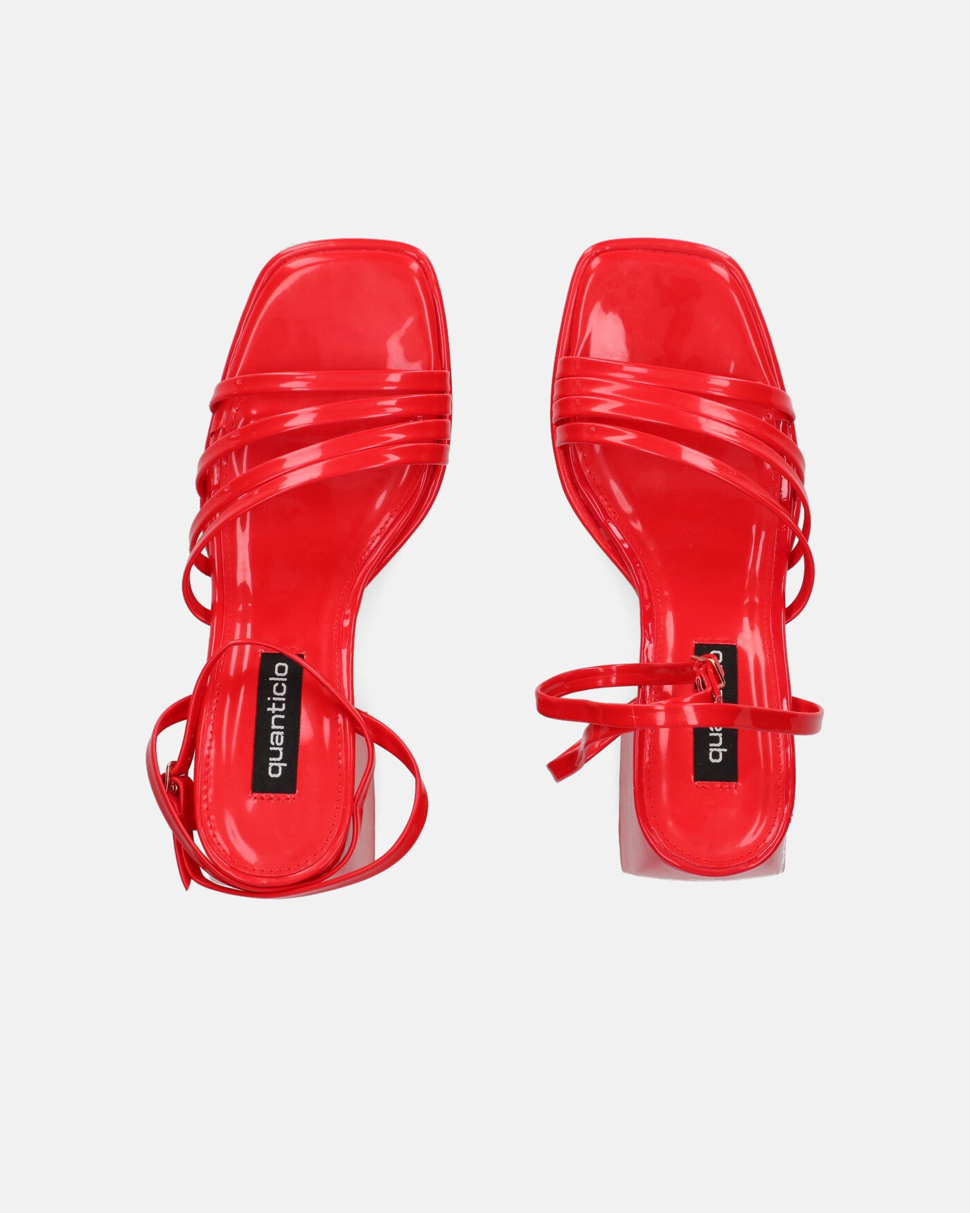 WINONA - sandalias glassy rojo con tacón cuadrado