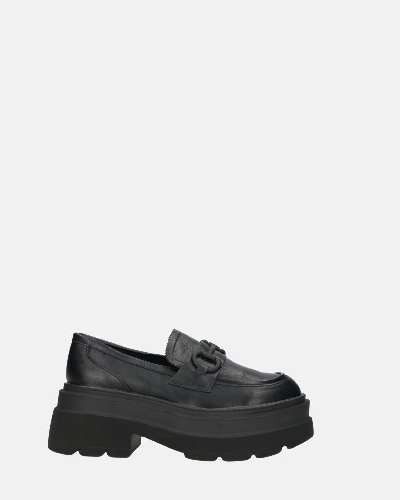 BESSIE - zapatos de plataforma negros con decoración