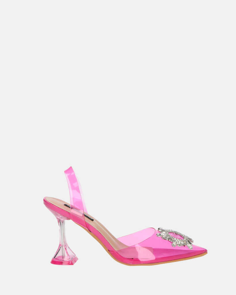 KENAN - zapatos de perspex violeta con adorno en la puntera