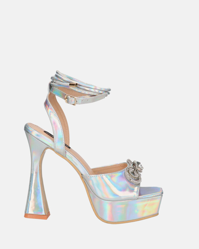 HOLLY - zapatos de tacón en glassy con efecto opalescente y pedrería