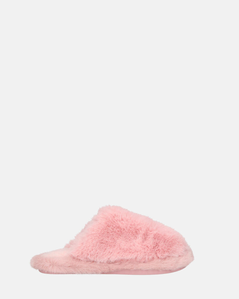 NOARA - pantuflas de piel rosa con puntera cerrada