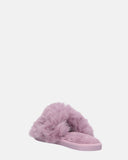 HAMA - pantuflas abiertas de pelo lila