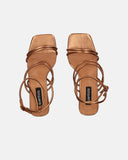 TIARA - sandalias bronce de ecopiel con cordones