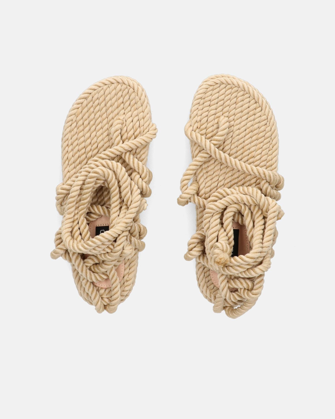 IRYNA - sandalias bajas beige de cuerda trenzada