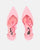 MAURA - tacones de aguja en punta con cordones de lycra rosa