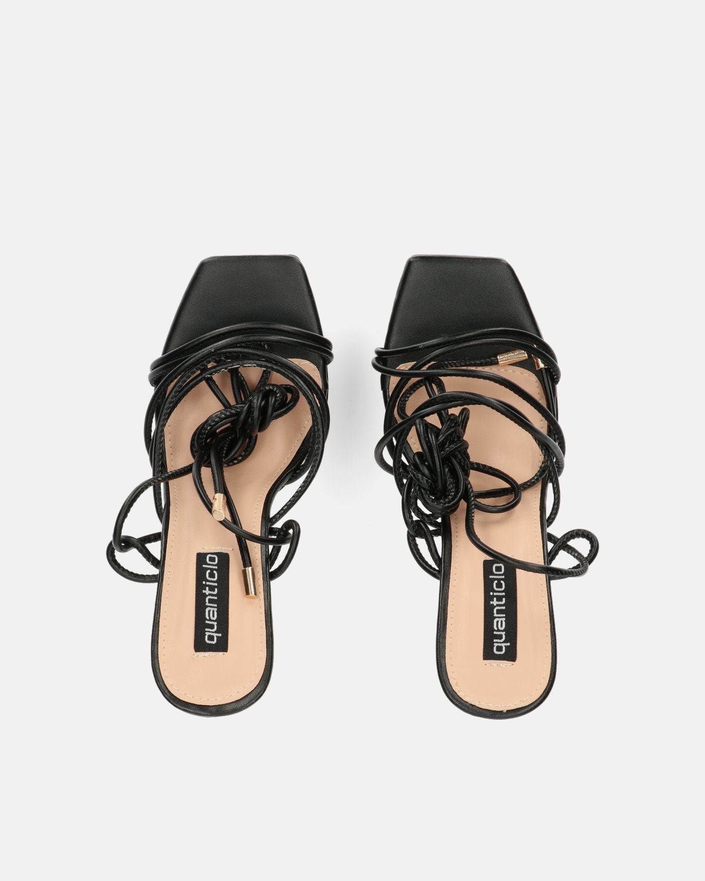 DELILA - sandalias negras con tacón alto y plataforma