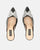 DOJA - zapatos de tacón en ecopiel negra con mariposa de pedrería en la puntera