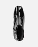 ELICIA - botín negro en glassy con cremallera