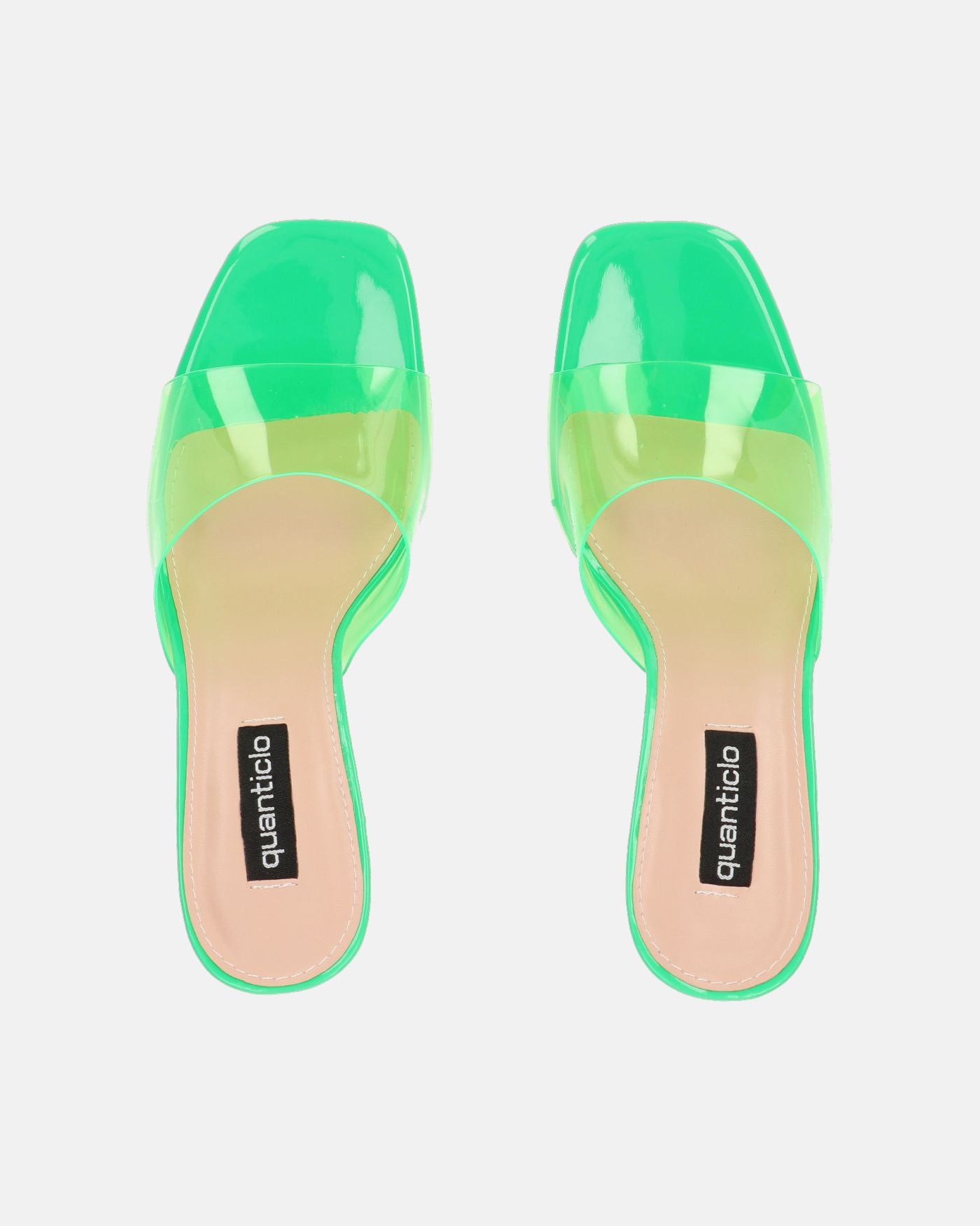 FIAMMA - sandalia de tacón en perspex verde con suela de PU