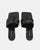 ENRICA - sandalia en piel trenzada negra con tacón