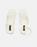 ZAHINA - sandalias blancas de piel sintética con tacón cuadrado