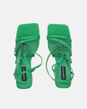 OKSANA - sandalias con tacón y pulsera en ecopiel verde