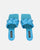 ENRICA - sandalia en piel trenzada azul con tacón