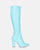KSENIA - botas altas en cocodrilo azul claro