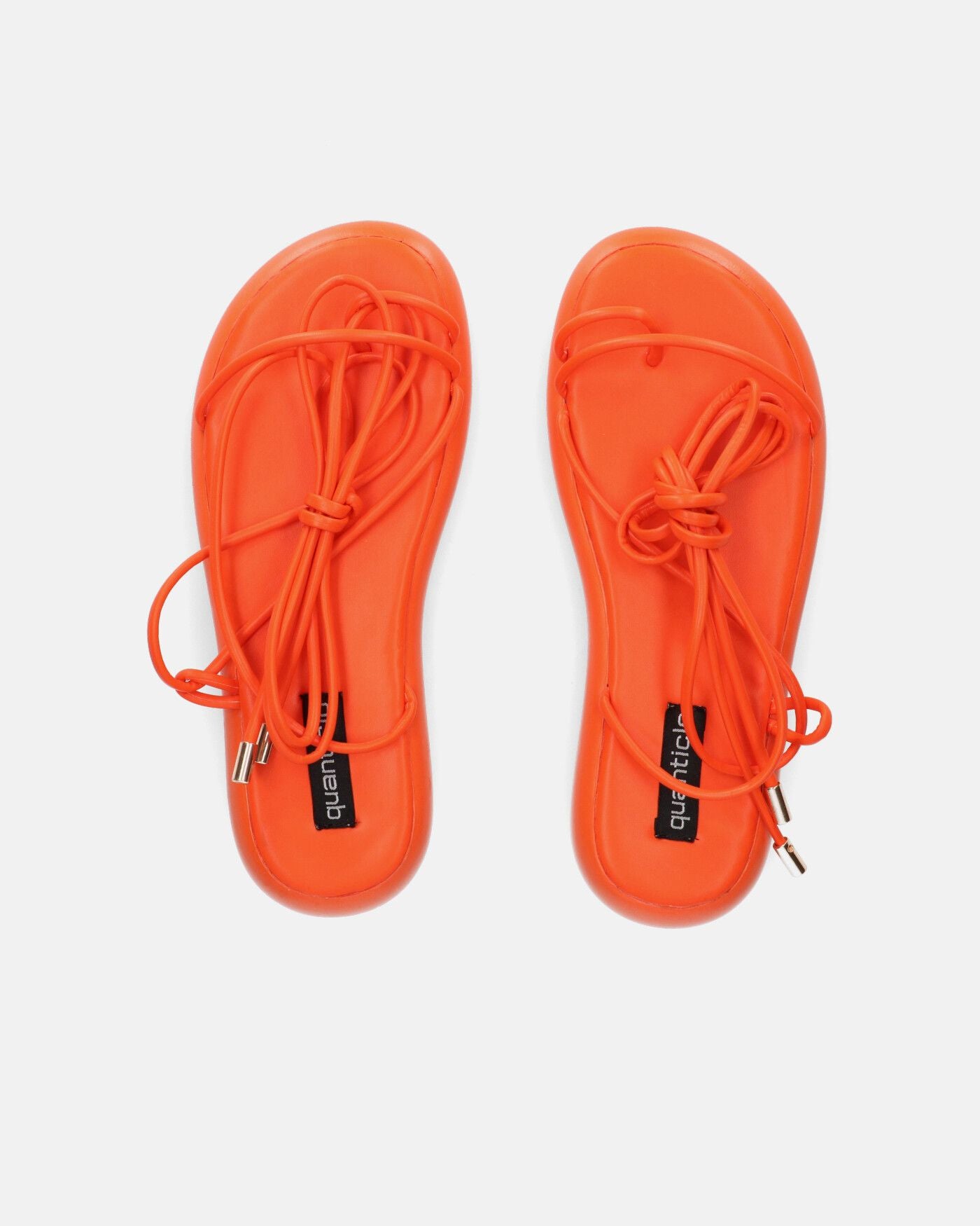 LACEY - sandalias de dedo planas naranjas con cordones