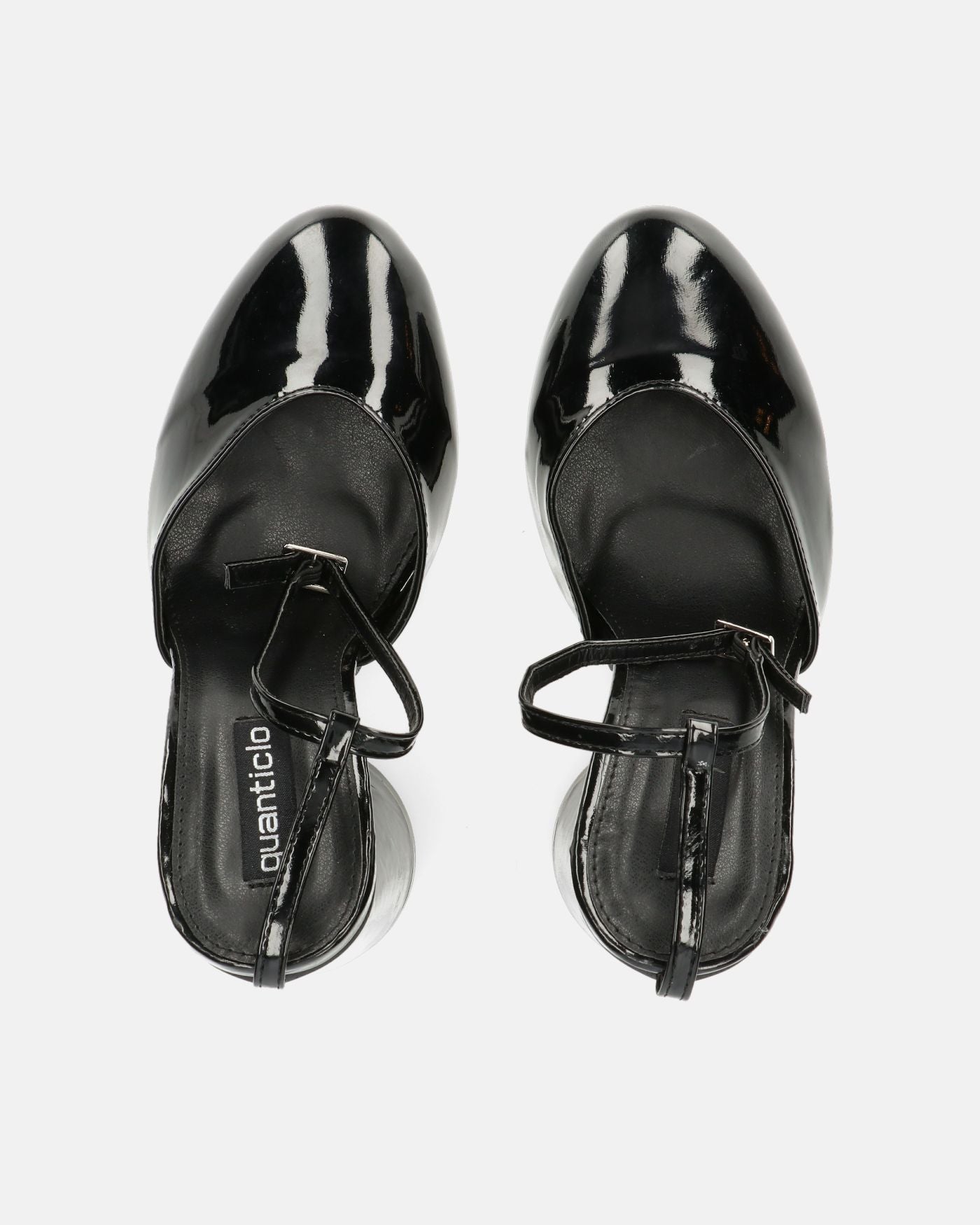 MAYBELLE - sandalias en glassy negro con tacón cilíndrico