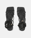 MARYNA - sandalias negro en PU con cordones