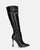 KAYLA - botas negras de tacón alto en PU negro y cremallera lateral