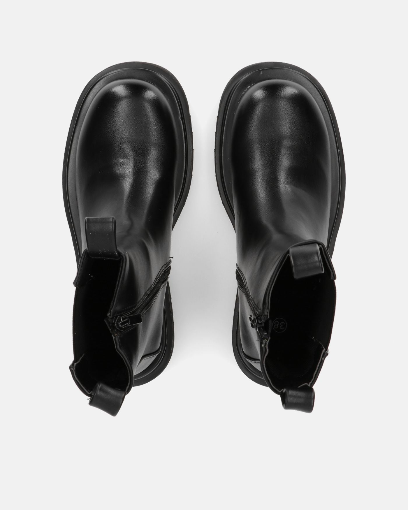 FEBE - zapatos negros con banda elástica de piel sintética