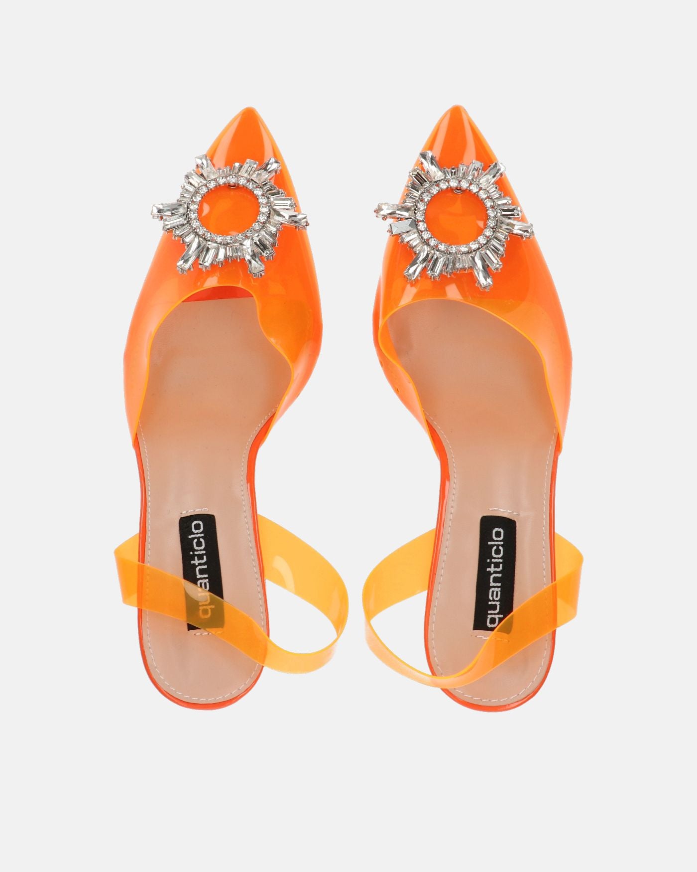 KENAN - zapatos de perspex naranja con adorno en la puntera