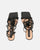MARISOL - sandalias negras de tacón con cordones
