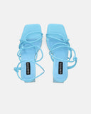 ZAHINA - sandalias de piel sintética azul claro con tacón cuadrado