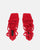 SAMOA - sandalias rojas de lycra con tacón alto y cordones